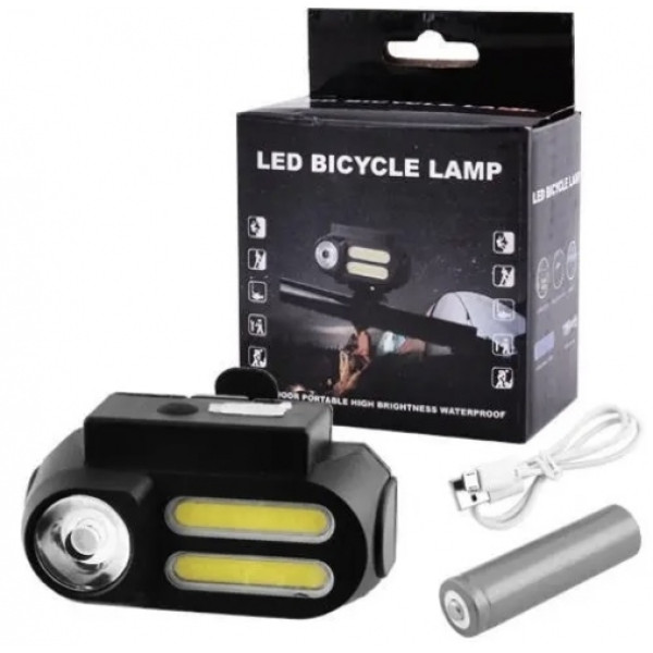 Фара BL-611-1LM+2СОВ, 1×18650, ЗУ microUSB, Box